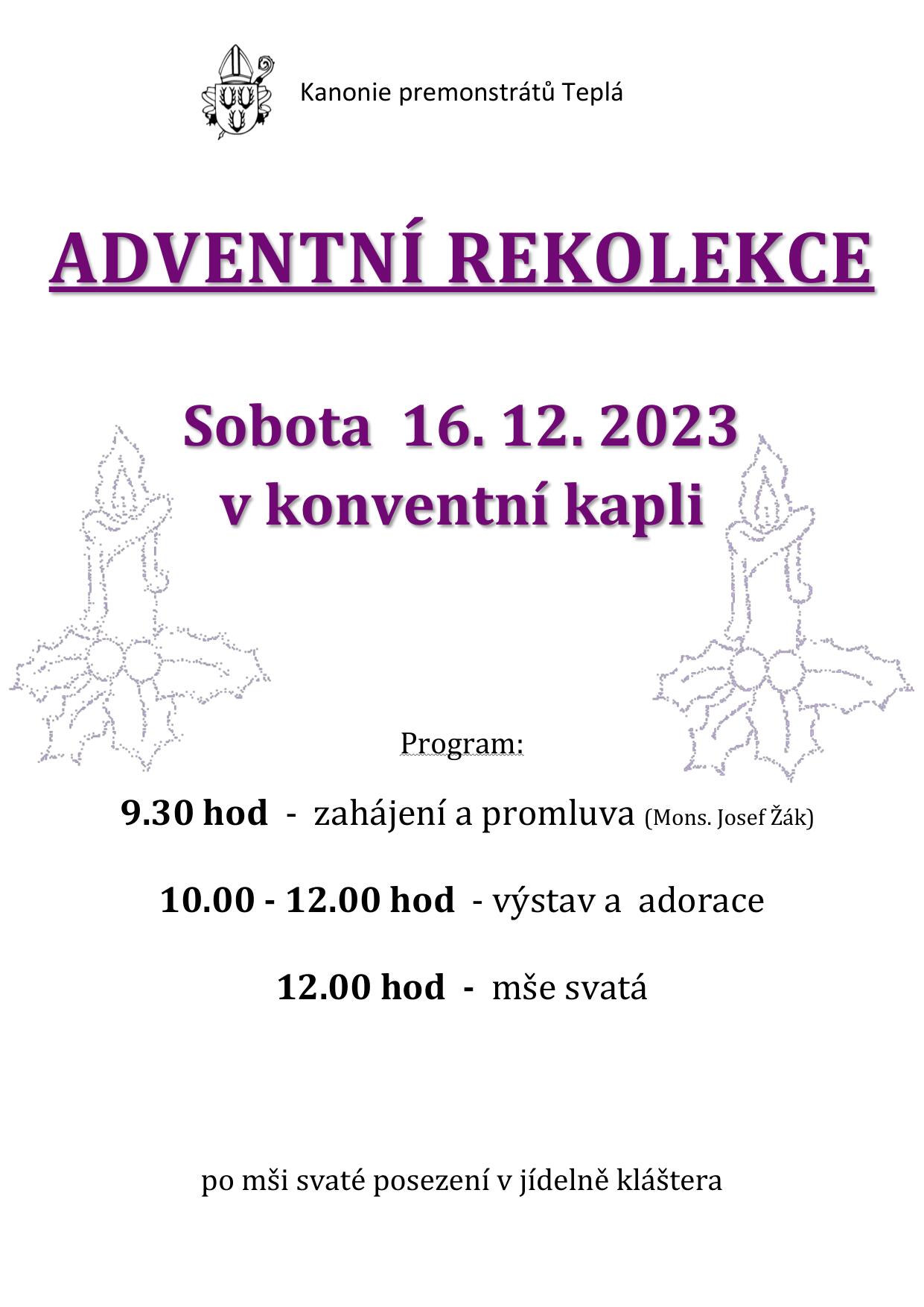 Adventni rekolekce 16 12 2023